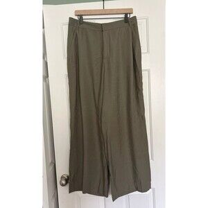 Zara Green Wide Leg Pants Modal Size Large NWT